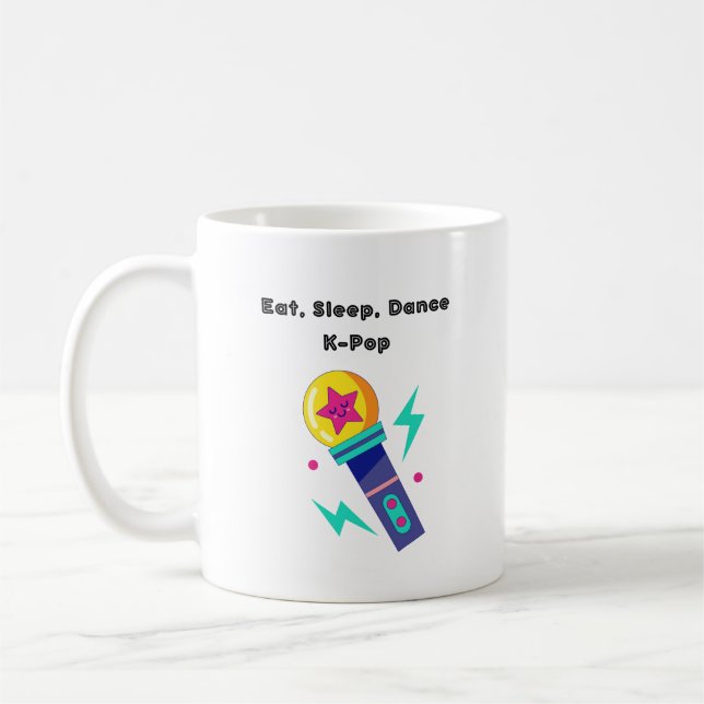 Ät, viloläge, dansa K-pop Kaffemugg (Vänster)