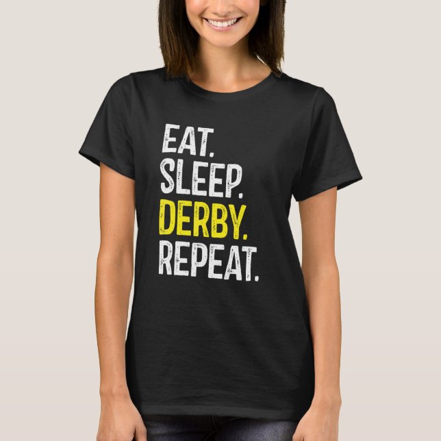 Ät viloläge Derby Repeat Roller Derby Roller Skatt T Shirt (Framsida)