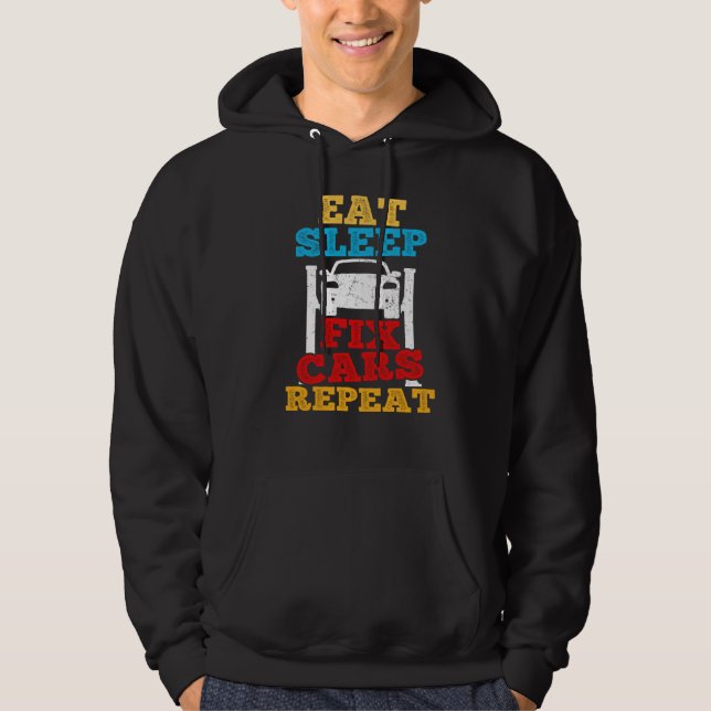 Ät viloläge Fix-bilar Upprepa bilen Guy Tuner Gara Hoodie (Framsida)