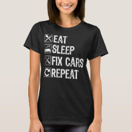 Ät viloläge Fix Cars Repeat Funny Mechanic Mamma T Shirt