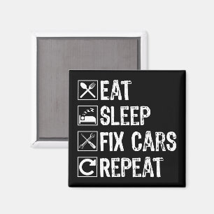 Ät viloläge Fix Cars Repeat Funny Mechanic Pappa Magnet