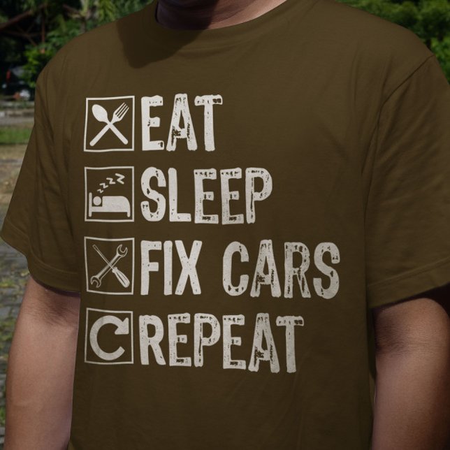 Ät viloläge Fix Cars Repeat Funny Mechanic Pappa T Shirt (Skapare uppladdad)