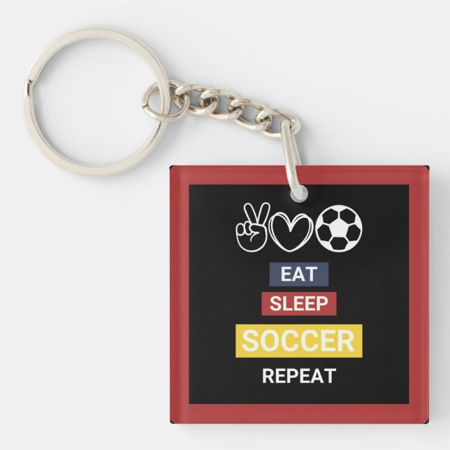 Ät, viloläge, fotboll, upprepa (Framsidan)