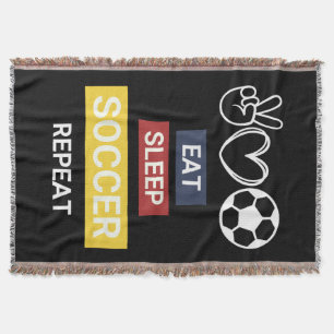 Ät, viloläge, fotboll, upprepa filt