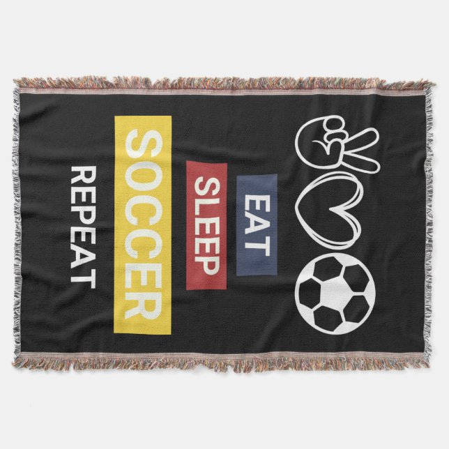 Ät, viloläge, fotboll, upprepa filt (Framsidan)