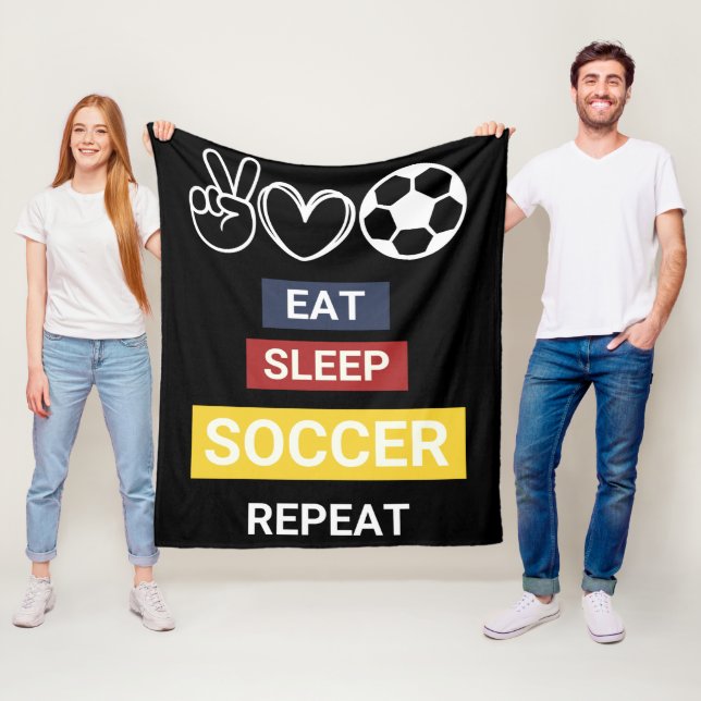 Ät, viloläge, fotboll, upprepa fleecefilt (På plats)