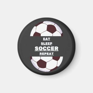 Ät, viloläge, fotboll, upprepa magnet