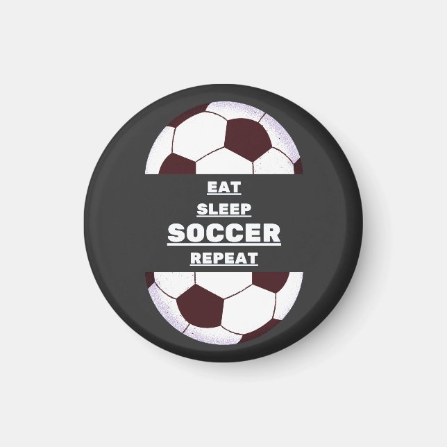 Ät, viloläge, fotboll, upprepa magnet (Framsidan)
