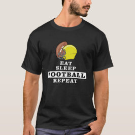 Ät, viloläge, fotboll, upprepa t shirt