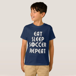 Ät, viloläge, fotboll, upprepa t shirt