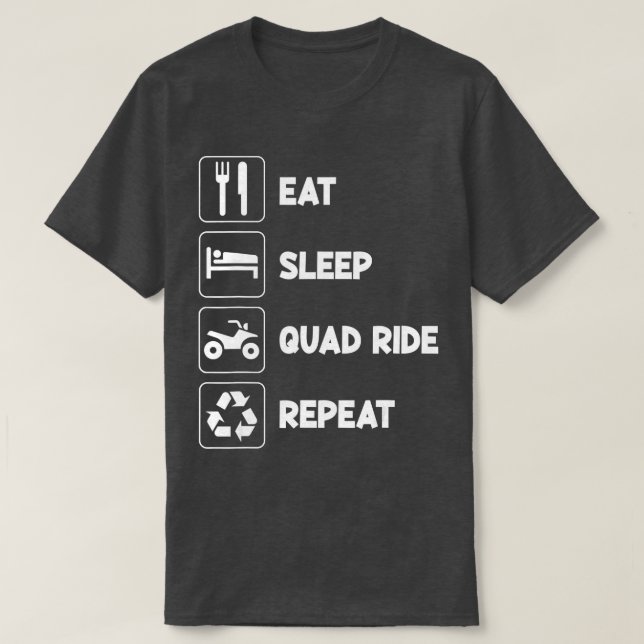 Ät viloläge fyra Hjul Upprepa ATV Rider Riding Q T Shirt (Design framsida)