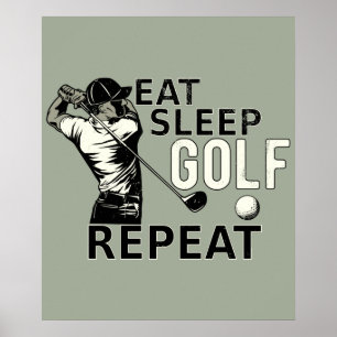 Ät viloläge Golf Repeat Funny Gift for Golfers Poster