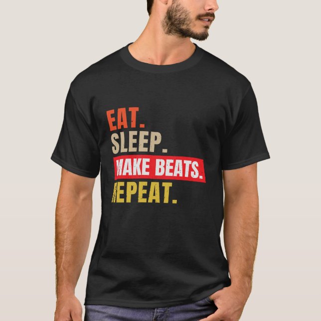 Ät viloläge gör att uppslag upprepar musik t shirt (Framsida)