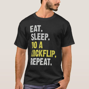 Ät viloläge gör en Kickflip-repetering av lustig s T Shirt