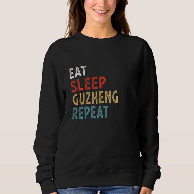 Ät viloläge Guzheng Repeat Funny Player Idea Vinta T Shirt (Framsida)