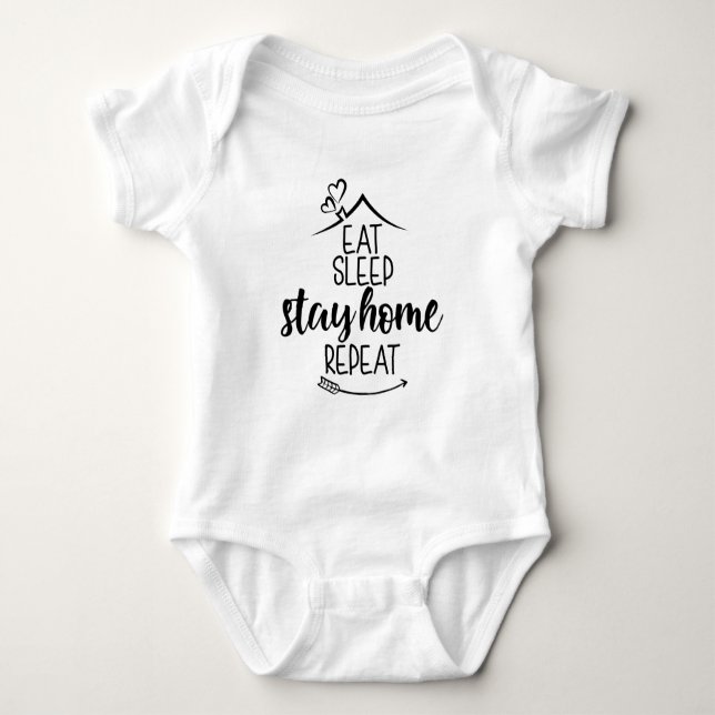 Ät viloläge, håll hemmet upprepat t shirt (Framsida)