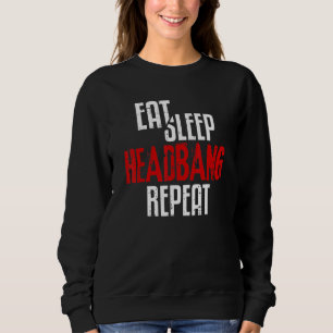 Ät viloläge Headbang Upprepa rock N Roll Punk 70s T Shirt