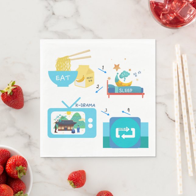 Ät viloläge K-Drama och upprepa Pappersservett (Insitu)