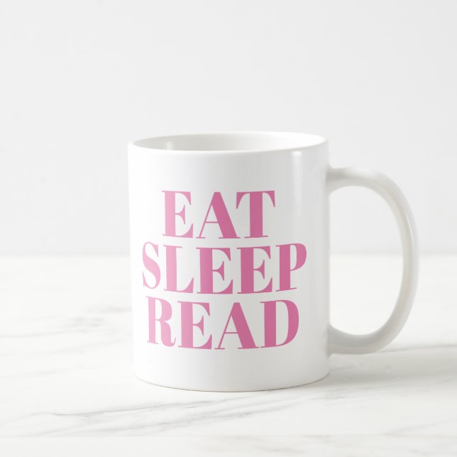 Ät viloläge, läs mugg | Cute Bok Älskare Slogan Mu (Höger)