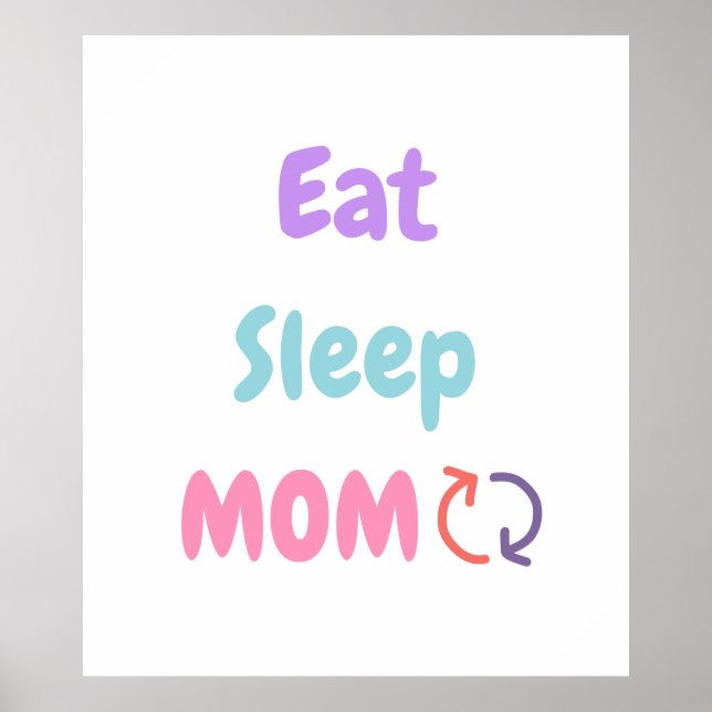 Ät viloläge Mamma Upprepa mor kärlek Poster (Framsidan)