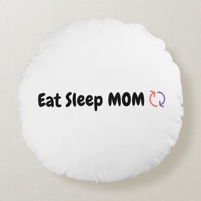 Ät viloläge Mamma Upprepa mor kärlek Rund Kudde (Framsidan)