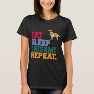 Ät viloläge Origami Upprepa Papper vikande artist T Shirt