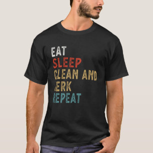 Ät viloläge rent och Idiot Upprepa lustigt spelarp T Shirt
