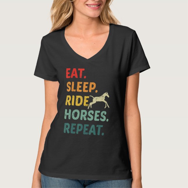 Ät viloläge, ride-hästar Upprepa  eque T Shirt (Framsida)