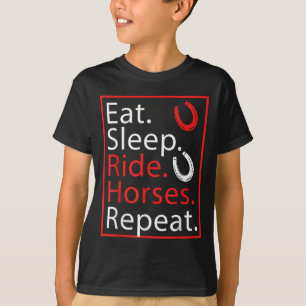 Ät viloläge, Ride Horses repetera Humor för Equest T Shirt