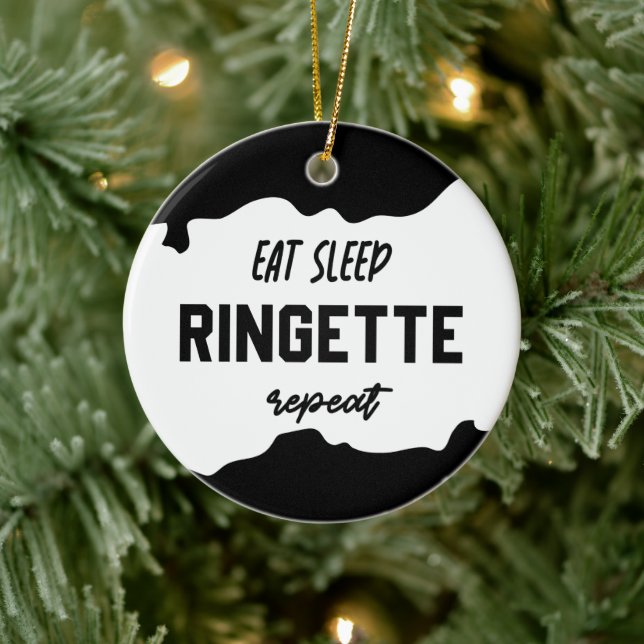 Ät viloläge Ringette Upprepa Ringette Player-prese Julgransprydnad Keramik (Träd)