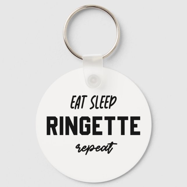 Ät viloläge Ringette Upprepa Ringette Player-prese Nyckelring (Framsida)