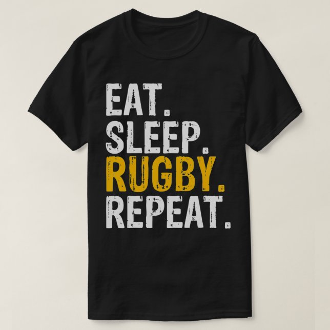 Ät viloläge rugby Repeat Gift T Shirt (Design framsida)