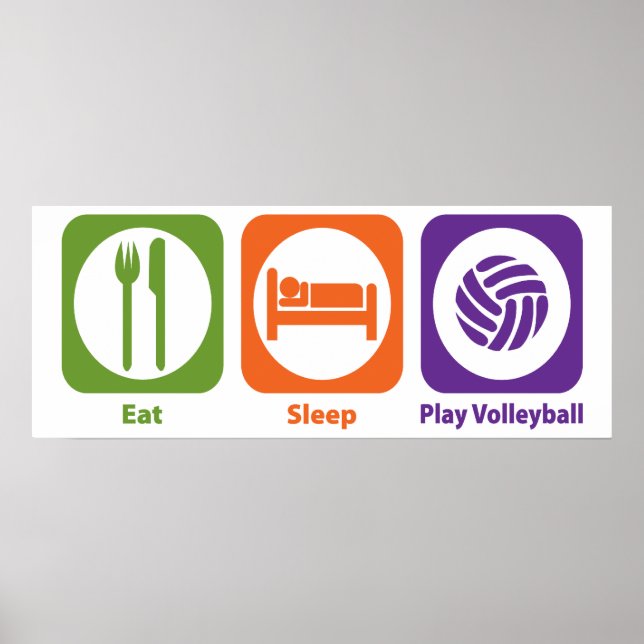 Ät viloläge Spela volleyball Poster (Framsidan)