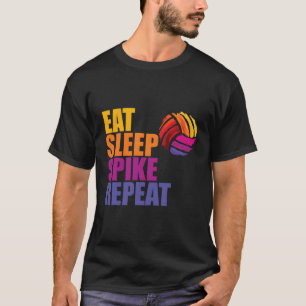 Ät viloläge Spike Upprepa Volleyball T Shirt
