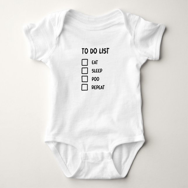 Ät viloläge Upprepa Baby Grow Top Body Kostym  T Shirt (Framsida)
