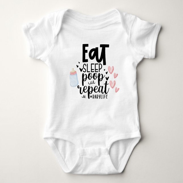 Ät viloläge Upprepa bodykosten för Baby (0-24M) T Shirt (Framsida)