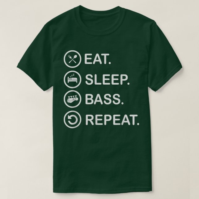 Ät viloläge Upprepa Funny Bass Guitar 666 T Shirt (Design framsida)