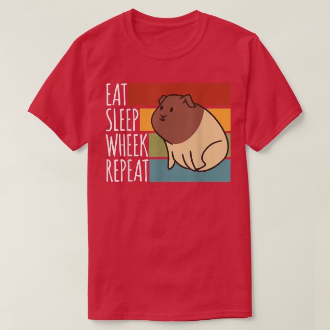 Ät viloläge Upprepa Hårig Potato Guinea Gris T Shirt (Design framsida)