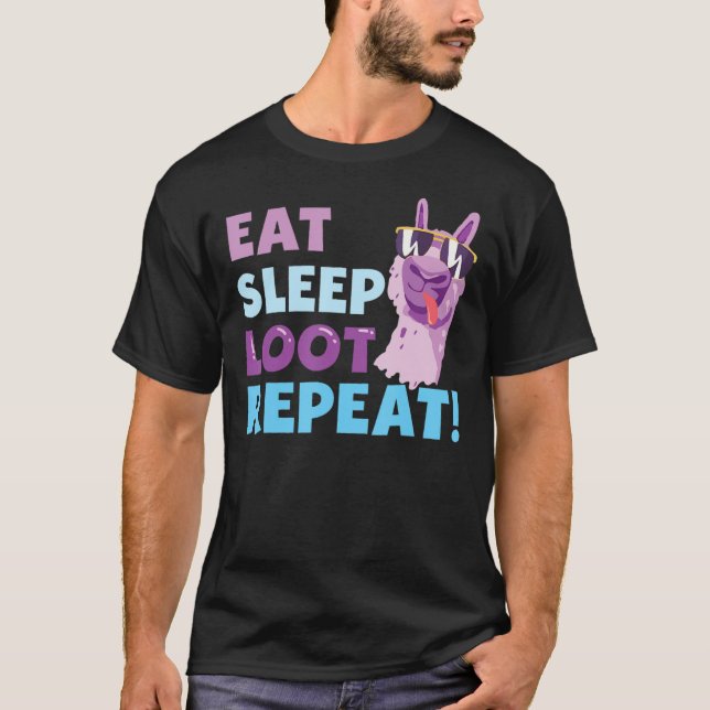 Ät viloläge Upprepa LLAMA Birthday Gift Classic  T Shirt (Framsida)