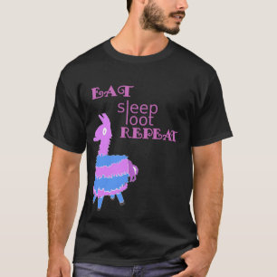 Ät viloläge Upprepa Llama Tshirt Birthday Shirt T