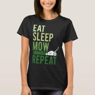 Ät viloläge, upprepa ynkligt skärande av gräs ligg t shirt