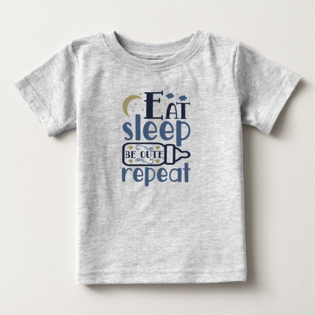 Ät viloläge var akut Upprepad Baby Flaska T Shirt (Framsida)
