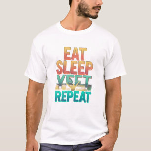Ät viloläge Yeti Upprepa Roligt T-Shirt