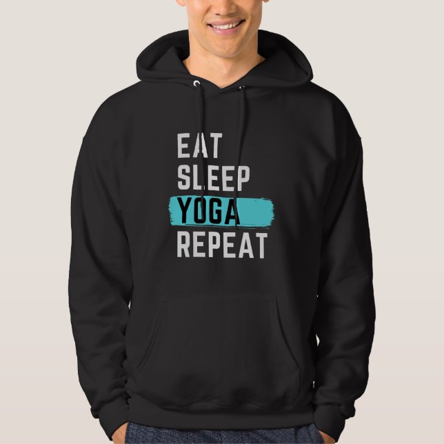 Ät viloläge Yoga Repeat 62 Hoodie (Framsida)