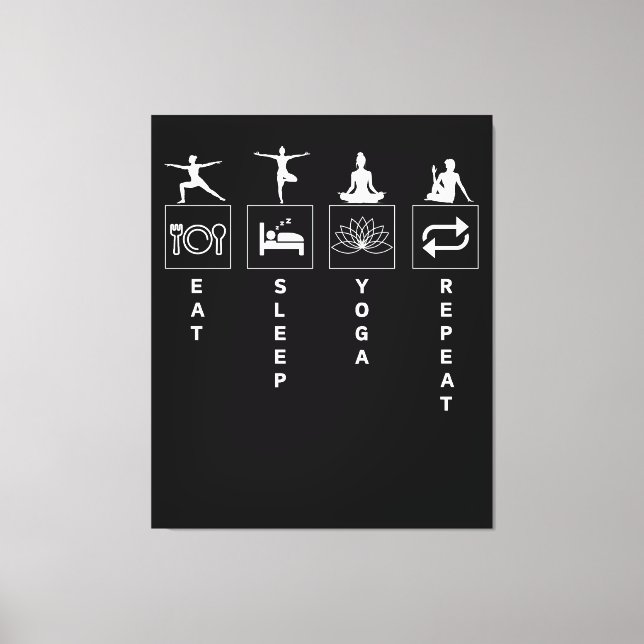 Ät viloläge Yoga Repeat Canvastryck (Framsida)