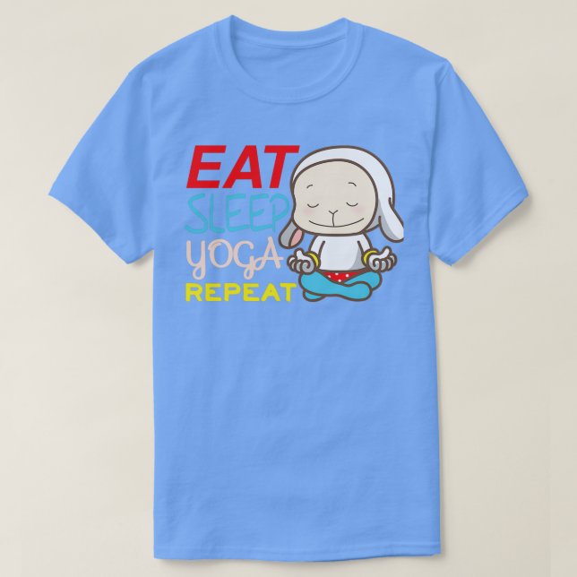 Ät viloläge Yoga Repeat T Shirt (Design framsida)