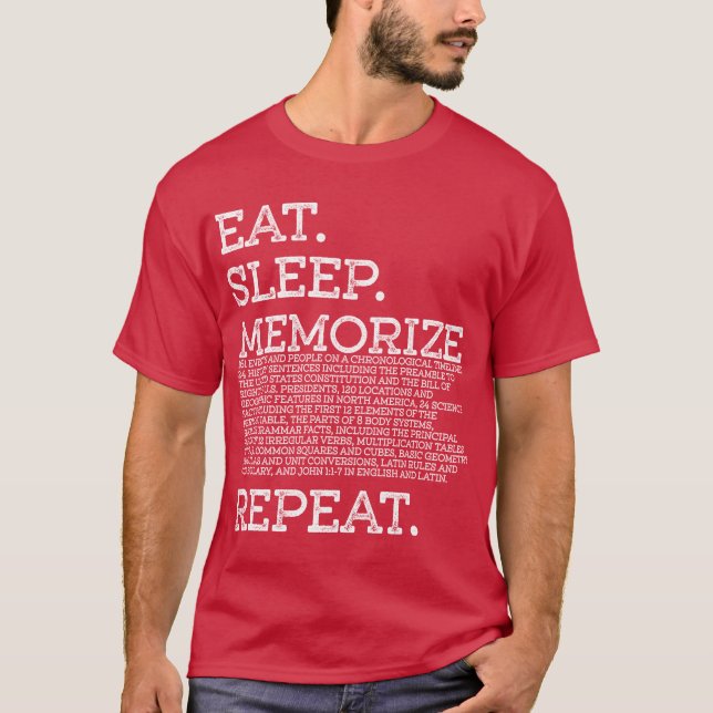 Ät vilominnesminne Upprepa minneshuvud T Shirt (Framsida)