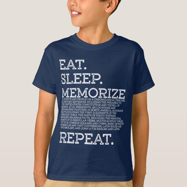 Ät vilominnesminne Upprepa minneshuvud T Shirt (Framsida)