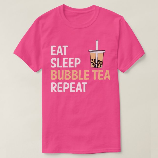 Ät vilopubbel Tea Repeat Boba Tea Premium T Shirt (Design framsida)