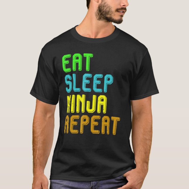 Ät vilt Ninja Upprepa Shirt Kids för Ninja Ungdom T (Framsida)
